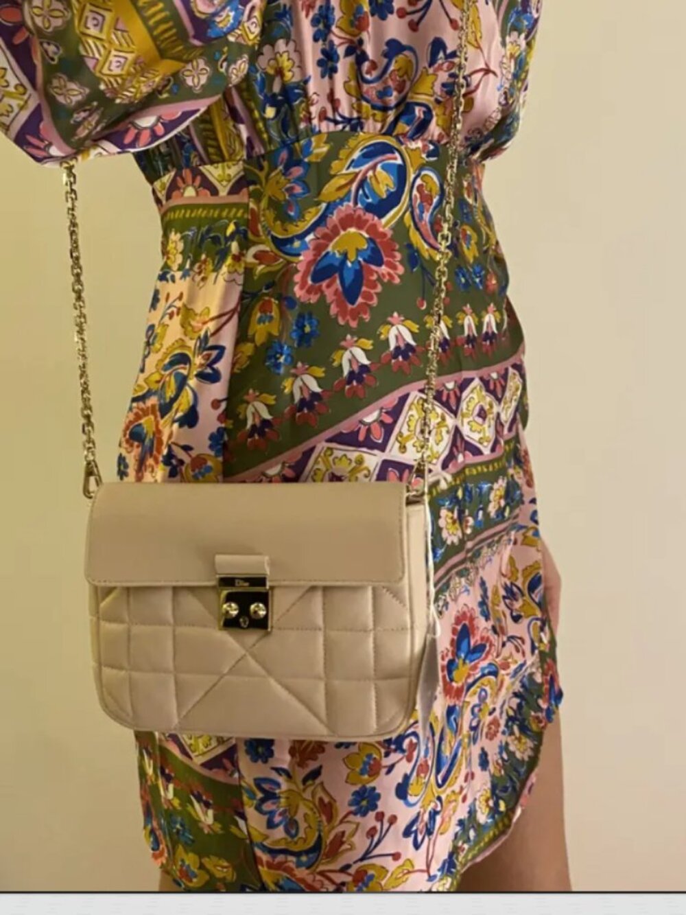Christian Dior/Miss Dior Promenade Pink Cannage Leather Bag Rose Poudre